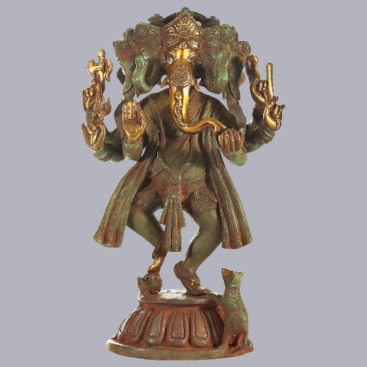 Brassaura™ Panchmukhi Ganesha Brass Statue | Height 14.5 Inches & Weight 7.90 kgs
