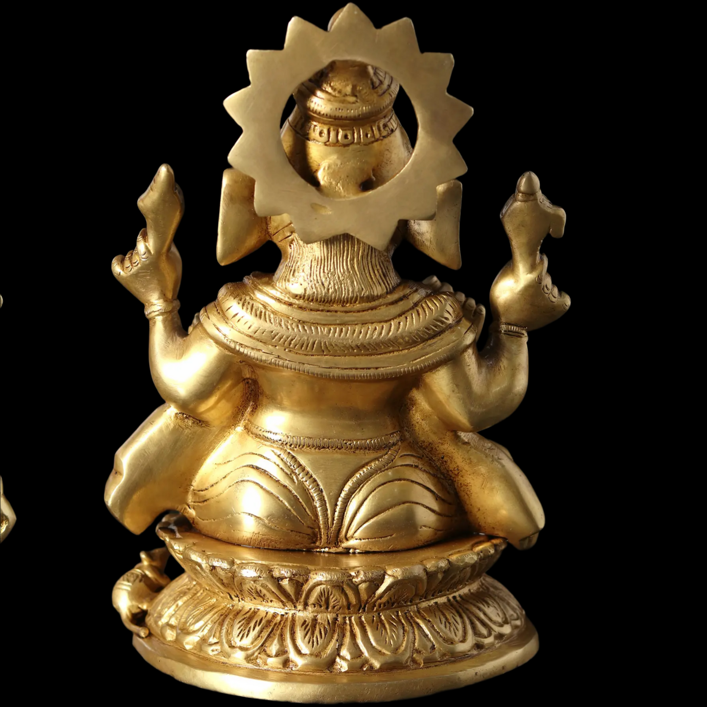 Brassaura™ Brass Ganesha Sculpture | Height 9 Inches & Weight 3.40 kgs