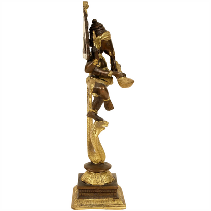 Brassaura™ Brass Mayura Ganesha Statue | Height 10 Inches & Weight 1.50 kgs