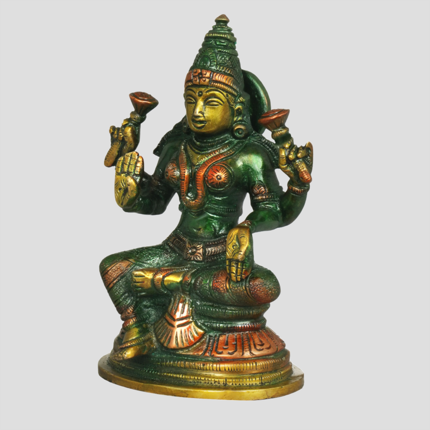 Brassaura® Brass Lakshmi Devi Statue | Height 5.51 Inches & Weight 0.90 kg