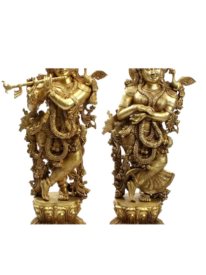 Brassaura® Brass Radha Krishna Statue | Height 47 Inches & Weight 110 kg