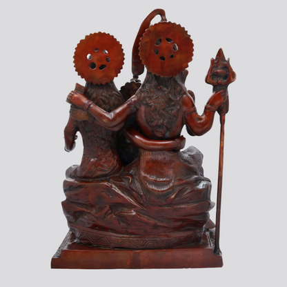 Brassaura® Shiva Parvati with Bal Ganesha | Brass Statue | Height 18 Inches & Weight 17 kgs