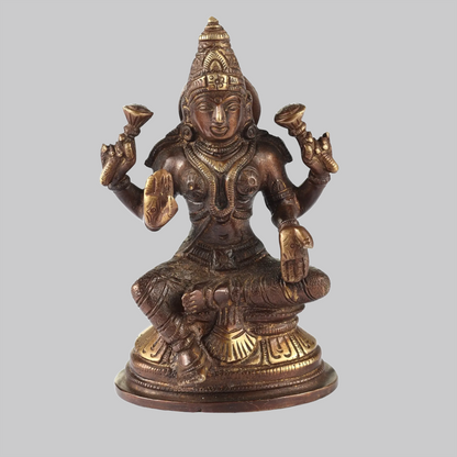 Brassaura® Brass Lakshmi Devi Statue | Height 5.51 Inches & Weight 0.90 kg