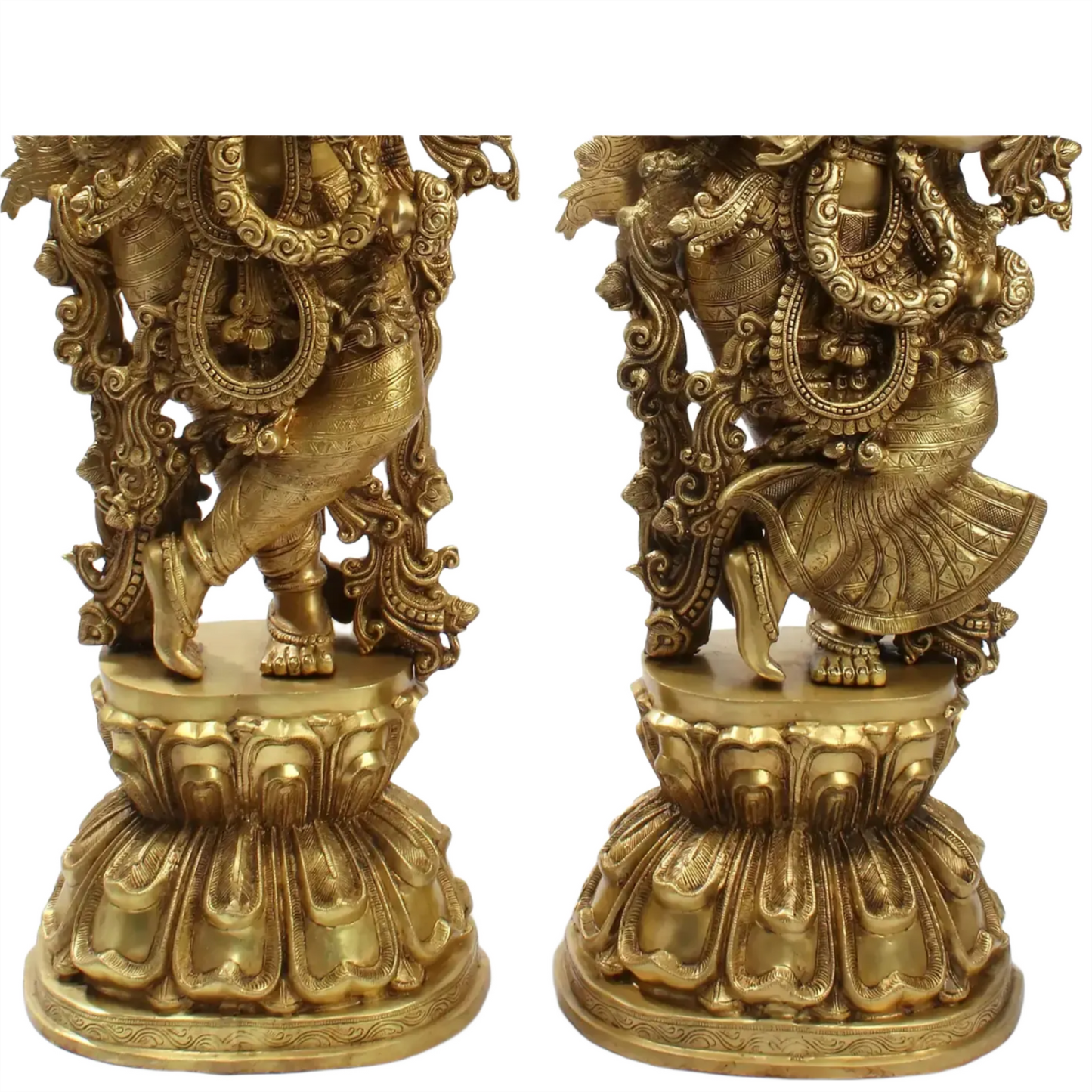 ब्रैसुरा® राधा कृष्ण दिव्य युगल | शुद्ध पीतल | ऊंचाई 47 इंच | वजन: 110 किलोग्राम