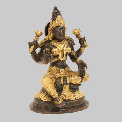 ब्रैसौरा® पीतल लक्ष्मी देवी प्रतिमा | ऊँचाई 5.51 इंच और वज़न 0.90 किलो