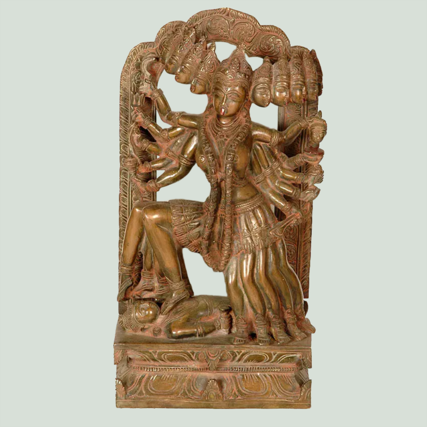 Brassaura™ Beyond Mahakali’s Ferocity | Intricately Handcrafted Brass Sculpture | Height 15.5 Inches & Weight 8.20 kgs