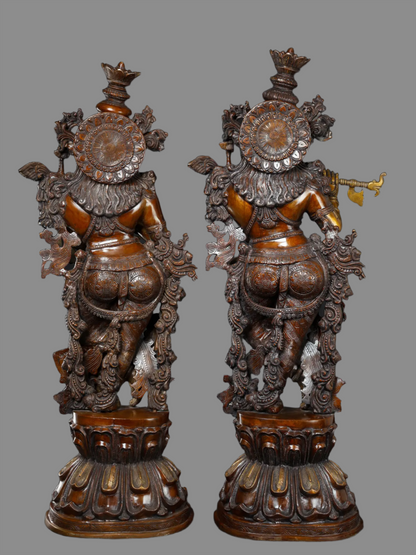 Brassaura® Brass Radha Krishna Statue | Height 47 Inches & Weight 110 kg