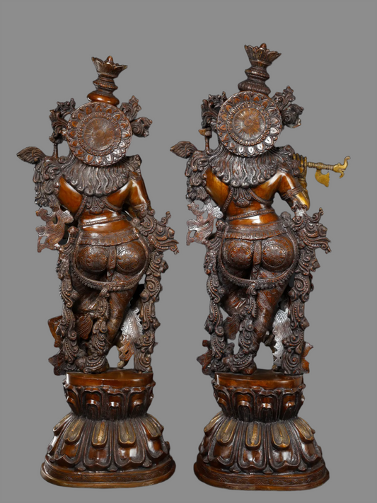 Brassaura® Brass Radha Krishna Statue | Height 47 Inches & Weight 110 kg