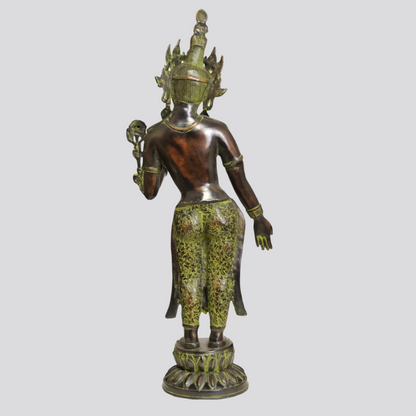 ब्रासाउरा® खड़ी तारा देवी | पीतल की मूर्ति | ऊंचाई 30.5 इंच और वज़न 8.23 किग्रा