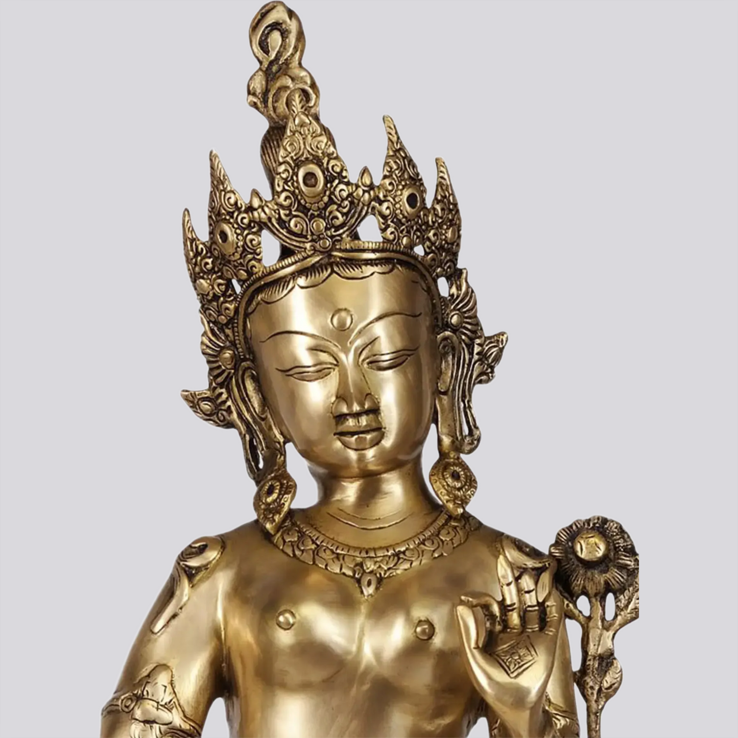 Brassaura® Standing Tara Devi | Brass Statue | Height 30.5 Inches & Weight 8.23 kgs