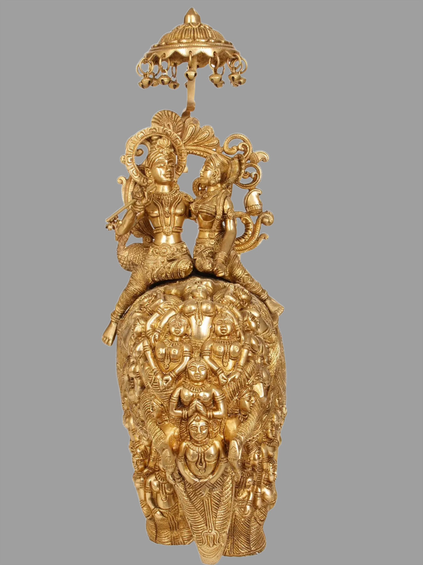 Brassaura® Brass Krishna on Elephant Statue | Height 23 Inches & Weight 19.20 kg
