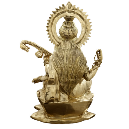 Brassaura® Brass Goddess Saraswati Statue | Height 52 Inches & Weight 141.80 kg