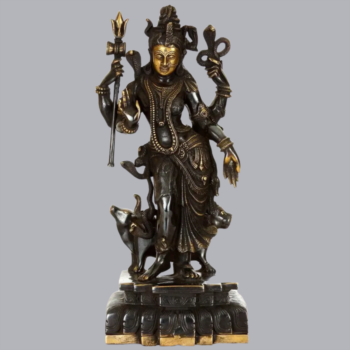Brassaura® Brass Ardhanarishwara Statue | Height 17.5 Inches & Weight 8.90 kg