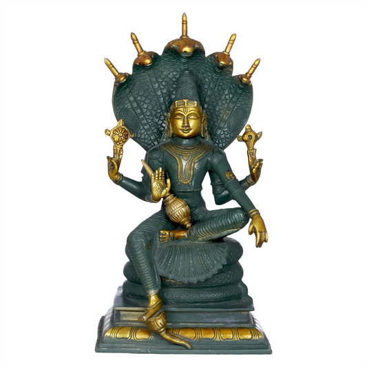 Estátua de Latão Brassaura® Vishnu | Altura 40,64 cm e Peso 11,10 kg