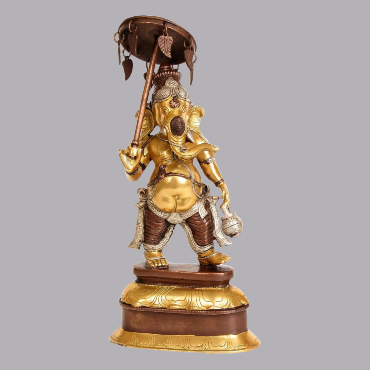 Brassaura™ Standing Ganesha with Parasol | Height 15 Inches & Weight 4.70 kgs