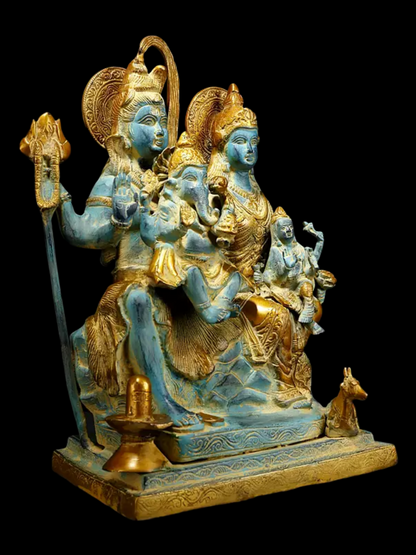 Brassaura® Brass Shiv Family Statue | Height 18 Inches & Weight 18.16 kg