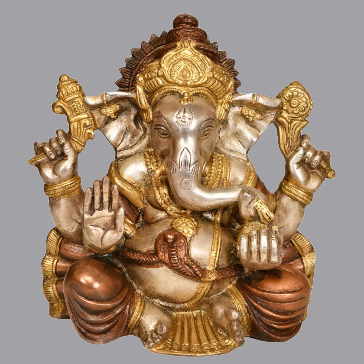 Brassaura® Ganesha Granting Abhaya Mudra | Height 8.7 Inches & Weight 5 kgs