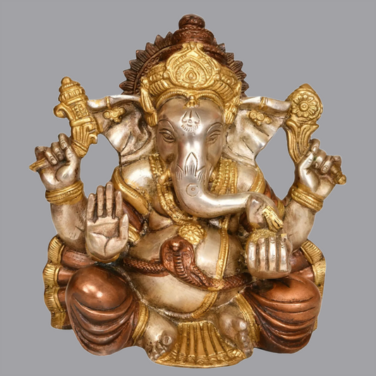 Brassaura® Ganesha Granting Abhaya Mudra | Height 8.7 Inches & Weight 5 kgs