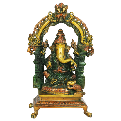 ब्रासौरा™ पीतल भगवान गणेश मूर्ति | ऊँचाई 8.5 इंच और वज़न 1.70 किग्रा