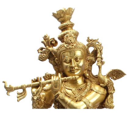ब्रैसुरा® राधा कृष्ण दिव्य युगल | शुद्ध पीतल | ऊंचाई 47 इंच | वजन: 110 किलोग्राम
