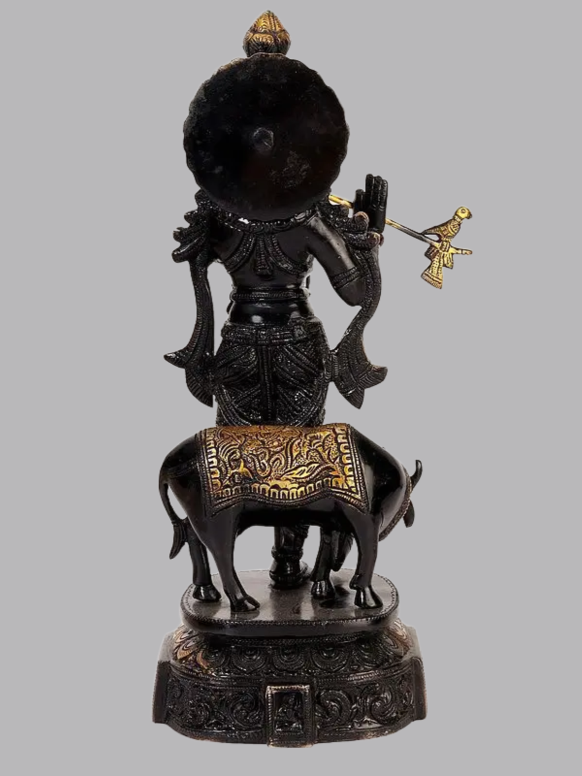 Brassaura® Brass Krishna Nandi Statue | Height 15 Inches & Weight 6.04 kg
