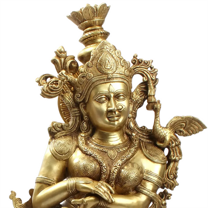 ब्रैसुरा® राधा कृष्ण दिव्य युगल | शुद्ध पीतल | ऊंचाई 47 इंच | वजन: 110 किलोग्राम