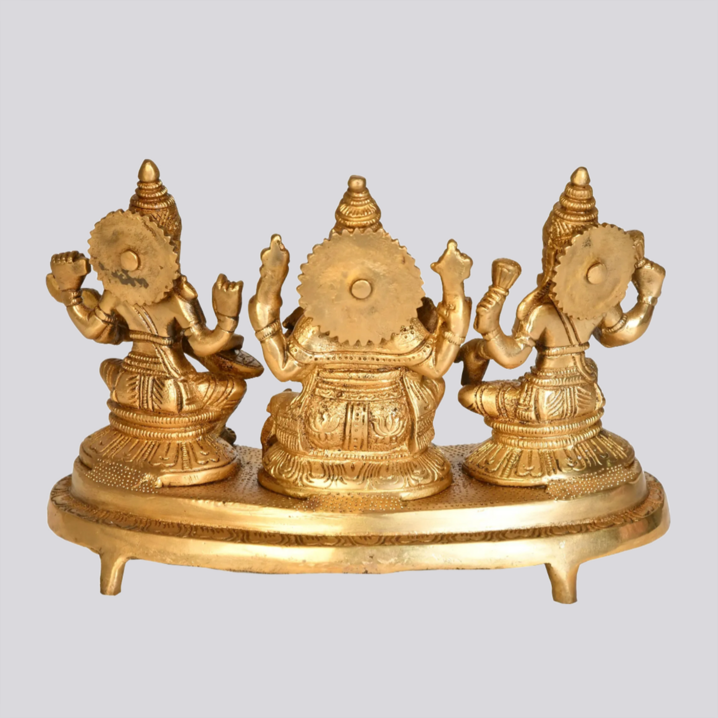 Brassaura® Lakshmi Ganesha Saraswati Trio | Brass Statue | Height 6 Inches & Weight 3 kgs