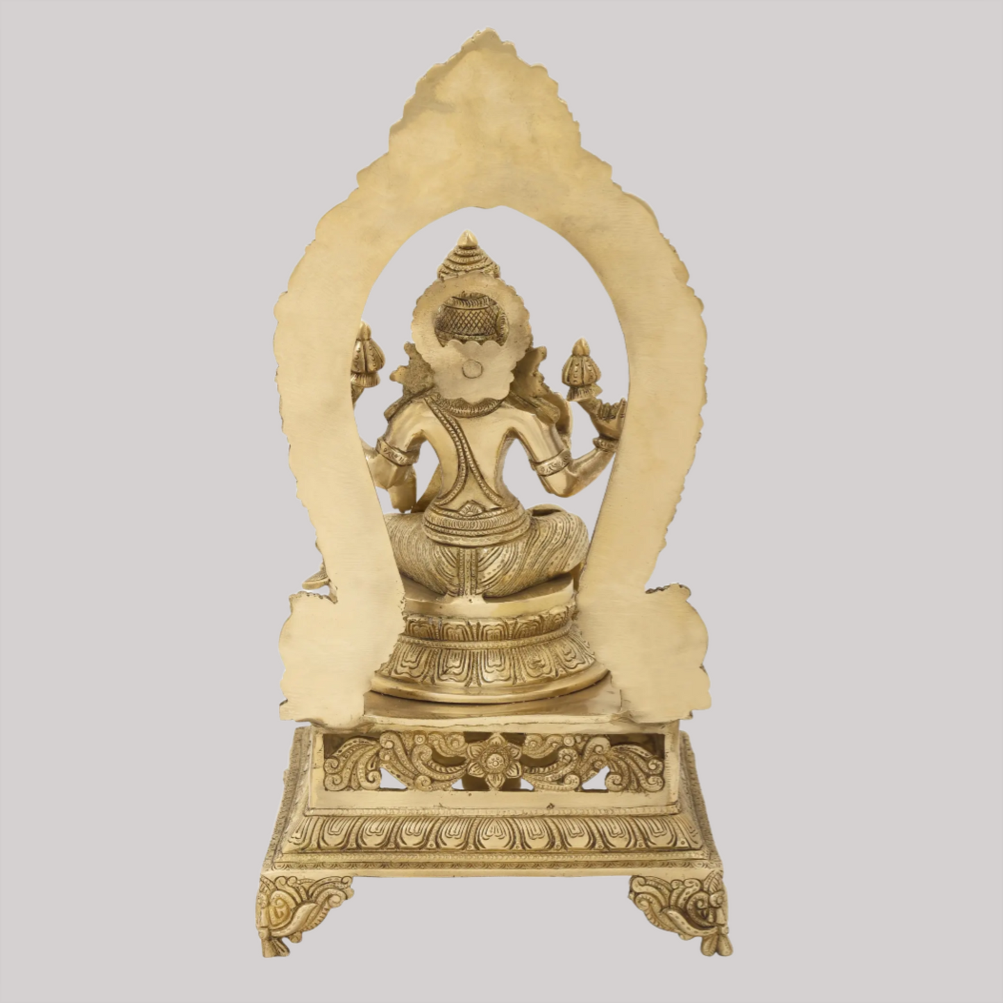Brassaura® Goddess Lakshmi with Ornate Prabhavali | Brass Statue | Height 20 Inches & Weight 12.50 kgs
