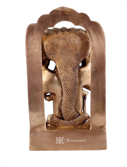 Brassaura™ Brass Vishwaroopam Lord Vishnu Statue – Height 14.5 Inches & Weight 9.5 Kgs | Black & Golden Finish