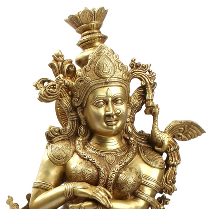 ब्रैसुरा® राधा कृष्ण दिव्य युगल | शुद्ध पीतल | ऊंचाई 47 इंच | वजन: 110 किलोग्राम