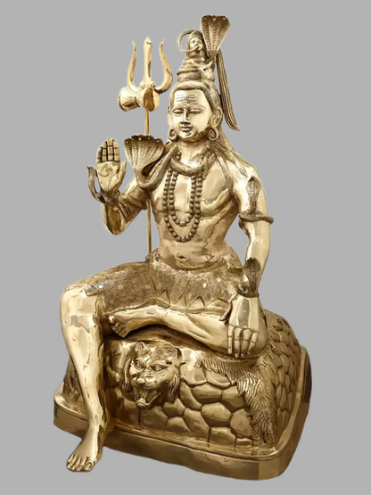 Brassaura® Brass Shiva Statue | Height 53 Inches & Weight 131 kg