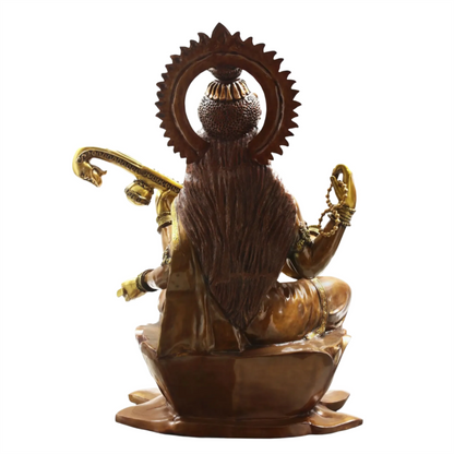 Brassaura® Brass Goddess Saraswati Statue | Height 52 Inches & Weight 141.80 kg