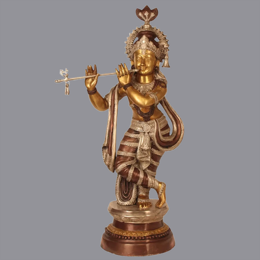 Brassaura® Brass Krishna Statue | Height 36.42 Inches & Weight 24.30 kg