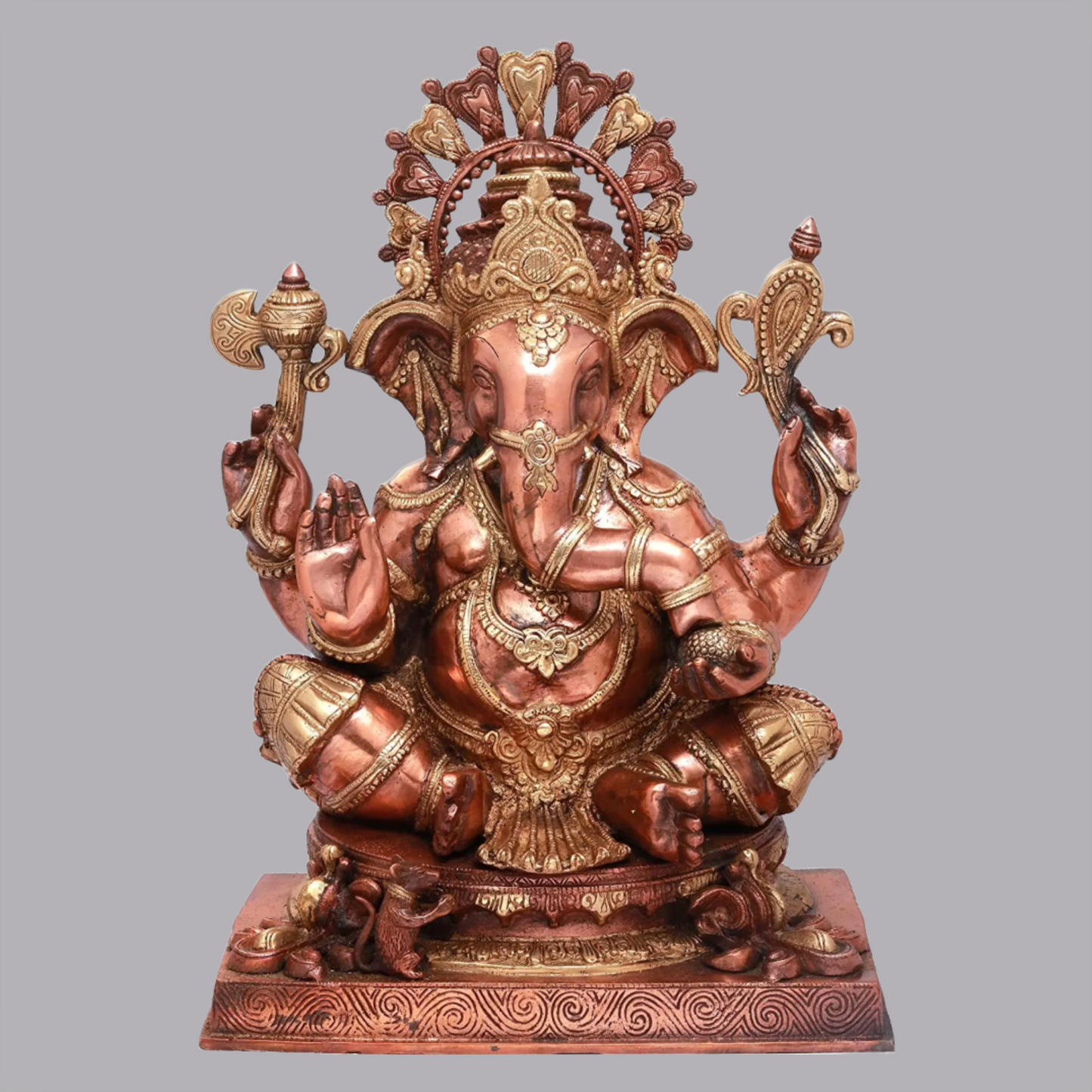 Brassaura™ Majestic Seated Lord Ganesha | Height 20 Inches & Weight 21 kgs