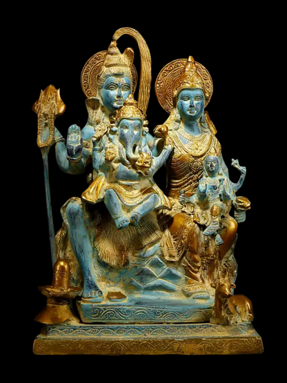 Brassaura® Brass Shiv Family Statue | Height 18 Inches & Weight 18.16 kg