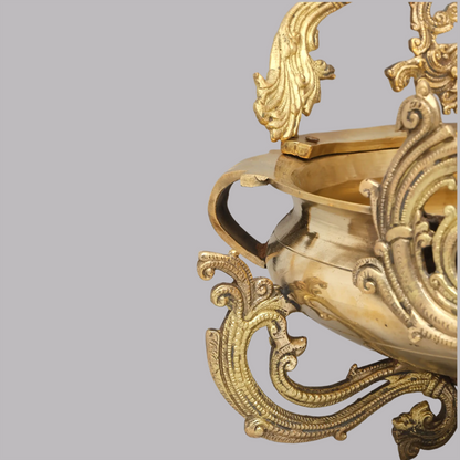 Brassaura™ Brass Ganesha Urli | Height 20 Inches & Weight 12.17 kgs
