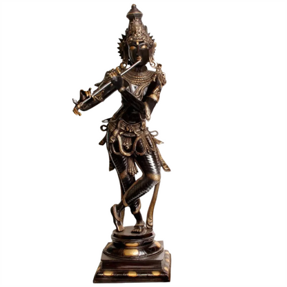 Brassaura® Brass Krishna Statue | Height 34 Inches & Weight 19.20 kg