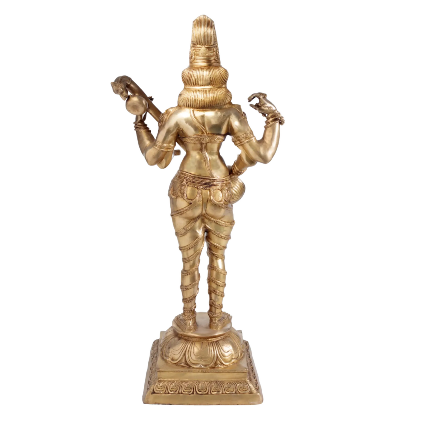Brassaura® Standing Goddess Saraswati Brass Statue | Height 51.97 Inches & Weight 47.50 kgs