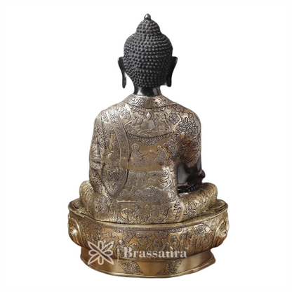 Brass Buddha For Home And Décor Weight 53.020 kg Height 33 Inch