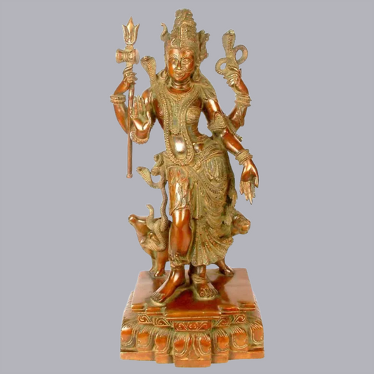 Brassaura® Brass Ardhanarishwara Statue | Height 17.5 Inches & Weight 8.90 kg
