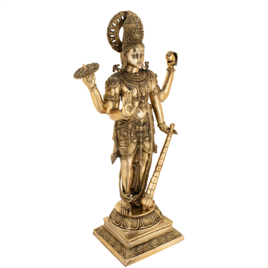 Brassaura® Brass Vishnu Statue | Height 41 Inches & Weight 32.40 kg