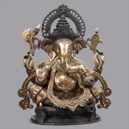 Brassaura™ 19" Ashirwad Ganesha in Brass | Height 19 Inches | Weight 23.30 kgs