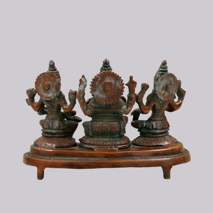 Brassaura® Lakshmi Ganesha Saraswati Trio | Brass Statue | Height 6 Inches & Weight 3 kgs
