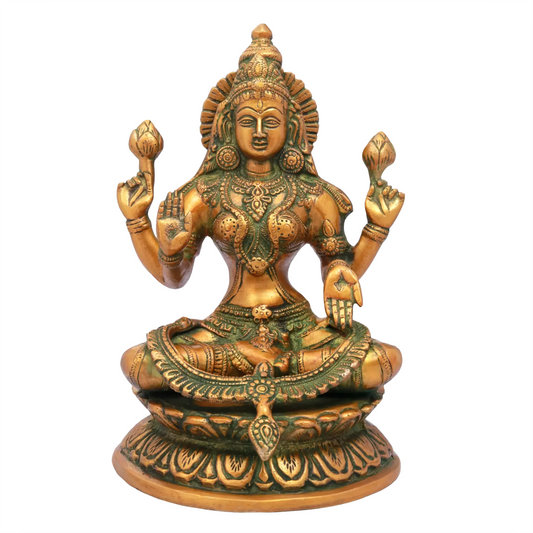 Brassaura® Brass Goddess Lakshmi Statue | Height 9 Inches & Weight 3 kg