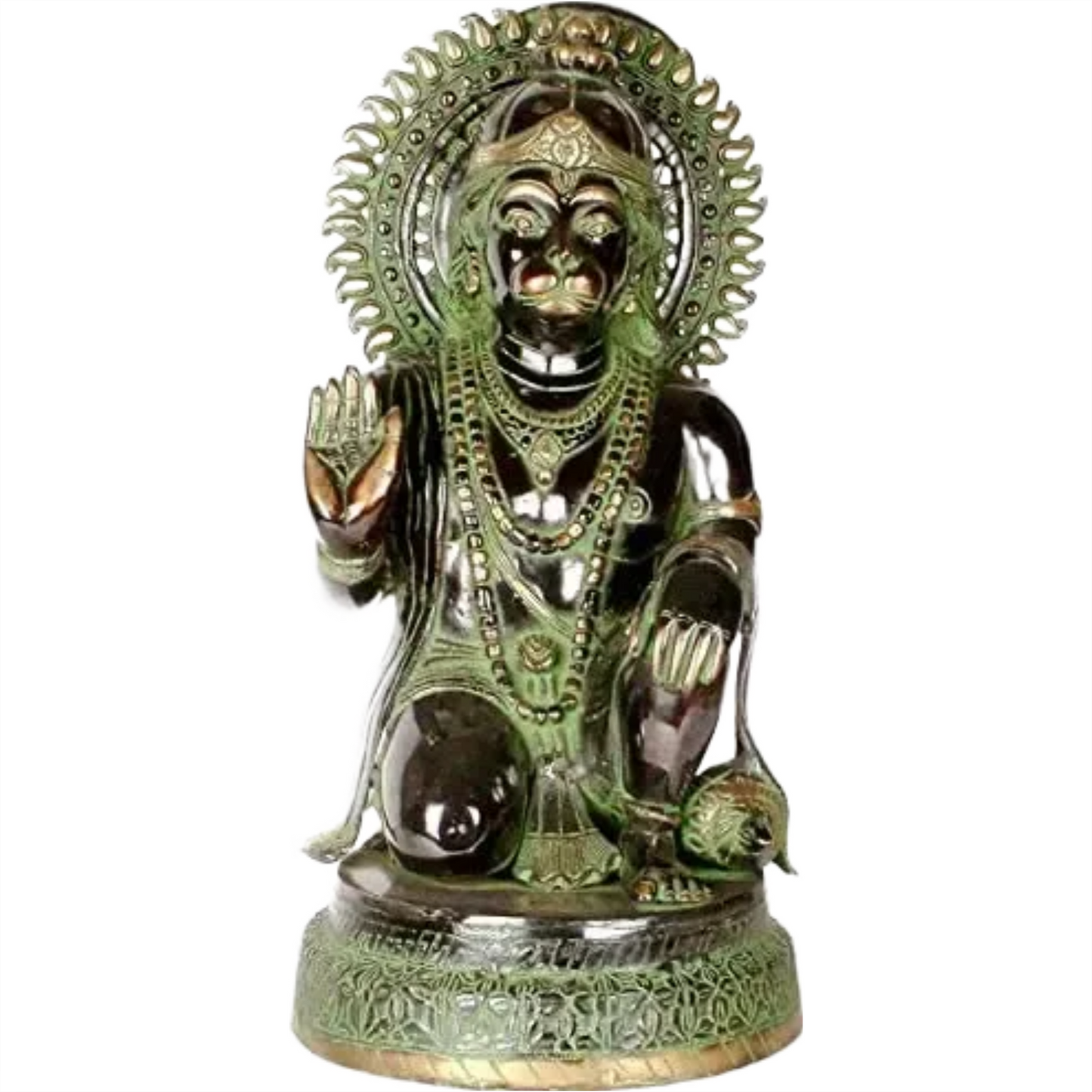 Brassaura® Veer Hanuman Blessing Pose | Brass Sculpture | Height 19 Inches & Weight 15.50 kgs
