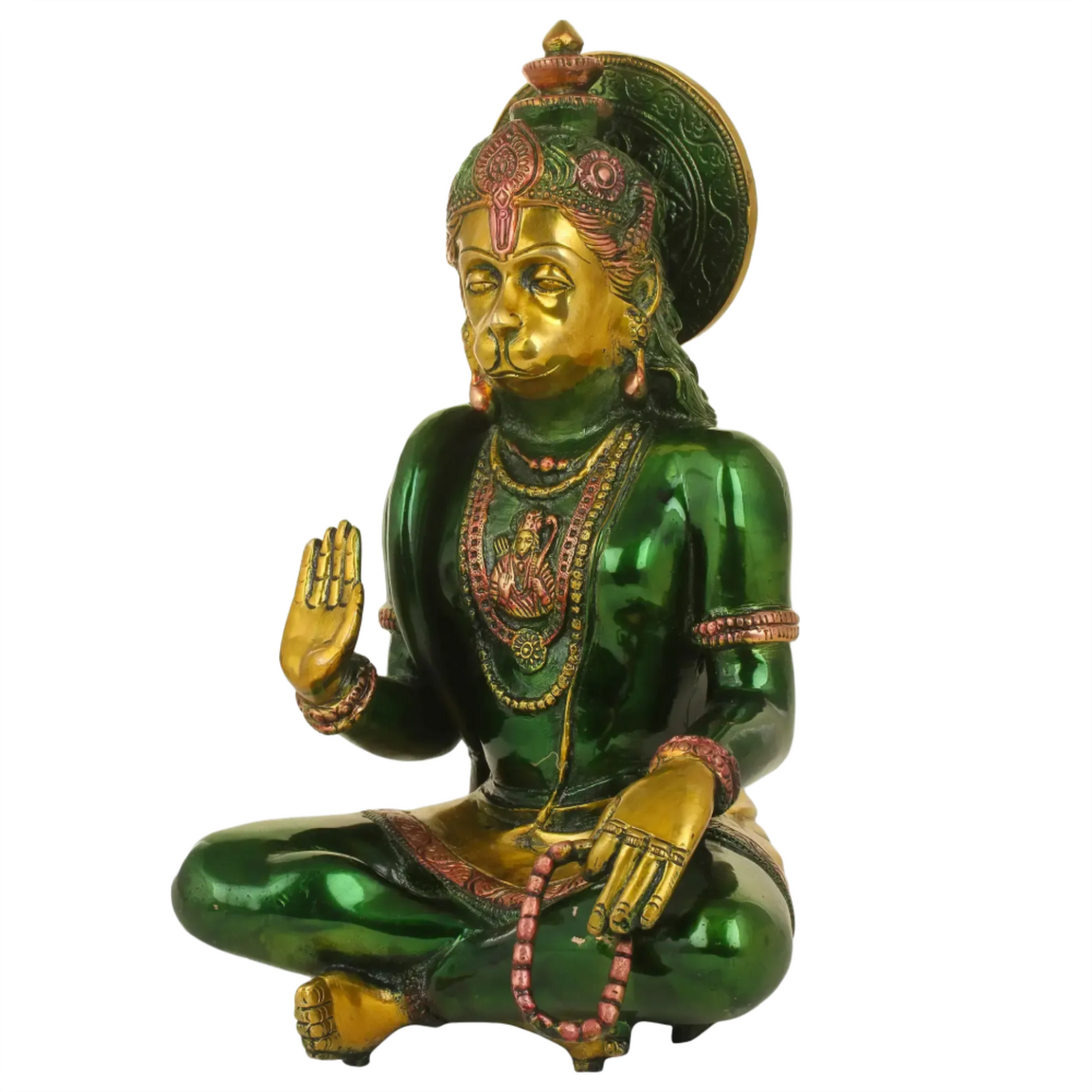 ब्रासौहरा® अभय मुद्रा में भगवान हनुमान | पीतल की मूर्ति | ऊंचाई 11 इंच और वज़न 4.80 किग्रा