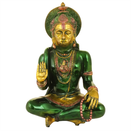 ब्रासौहरा® अभय मुद्रा में भगवान हनुमान | पीतल की मूर्ति | ऊंचाई 11 इंच और वज़न 4.80 किग्रा
