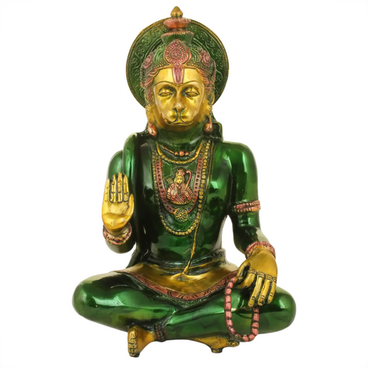 Brassaura® Lord Hanuman in Abhaya Mudra | Brass Sculpture | Height 11 Inches & Weight 4.80 kgs