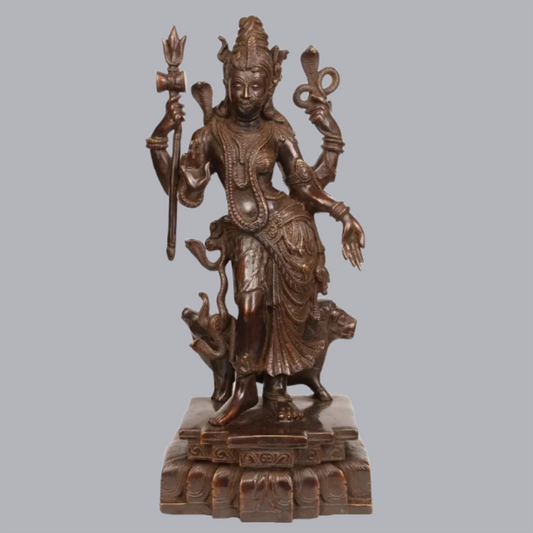 Brassaura® Brass Ardhanarishwara Statue | Height 17.5 Inches & Weight 8.90 kg