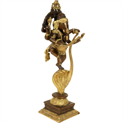 Brassaura™ Brass Mayura Ganesha Statue | Height 10 Inches & Weight 1.50 kgs